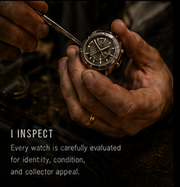 Los inspecting a watch